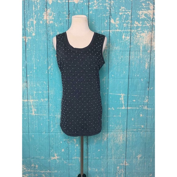 Pleione Gray Embellished Sleeveless Top Blouse Size M - Picture 5 of 9